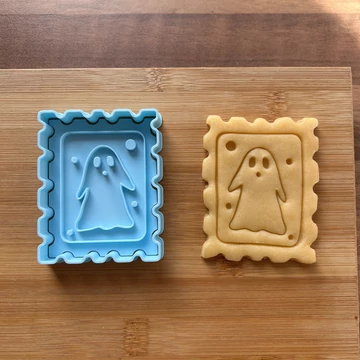 Bélyeg alaukú halloweeni szellemes 3D nyomtatott sütikiszúró