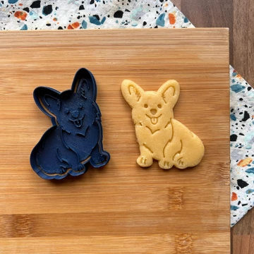 Corgi kutyás 3D nyomtatott sütikiszúró 