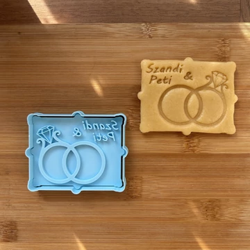 Esküvői (EGYEDI NÉVVEL) 3D nyomtatott sütikiszúró