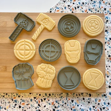 Marvel bosszúállók 3D nyomtatott sütikiszúrók
