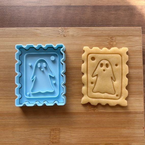 Bélyeg alaukú halloweeni szellemes 3D nyomtatott sütikiszúró