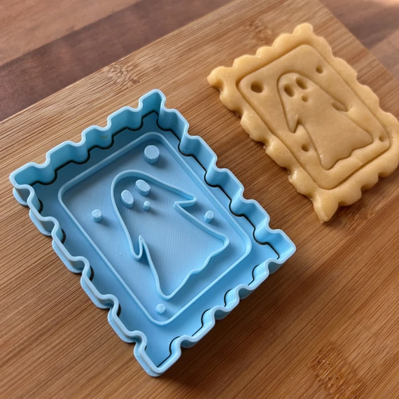 Bélyeg alaukú halloweeni szellemes 3D nyomtatott sütikiszúró