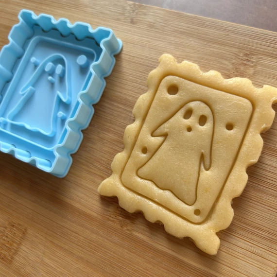Bélyeg alaukú halloweeni szellemes 3D nyomtatott sütikiszúró