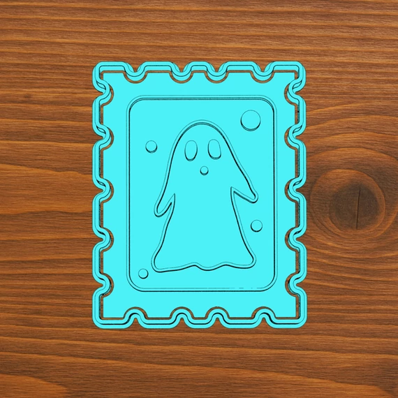Bélyeg alakú halloweeni szellemes sütikiszúró digitális fájl