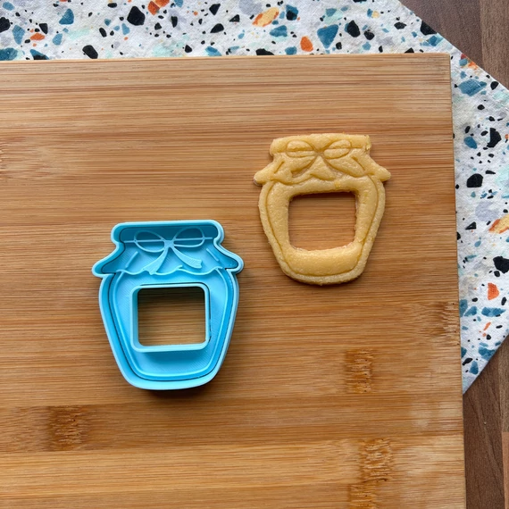 Lekváros üveg alakú 3D nyomtatott linzer kiszúró