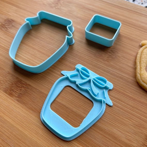 Lekváros üveg alakú 3D nyomtatott linzer kiszúró